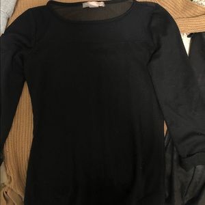 Black top with sheer on the top